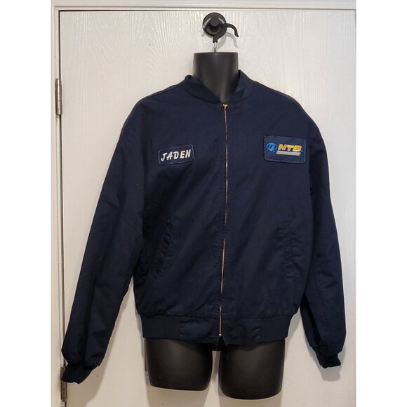 Cintas NTB Tire Full Zip Jacket Men Sz M Patched Blue Employee Winter Workwear‎ - Picture 1 of 9